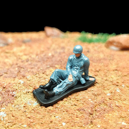 1/72 Scale WWII Combat Medic Soldiers Painted Figures for Model Dioramas