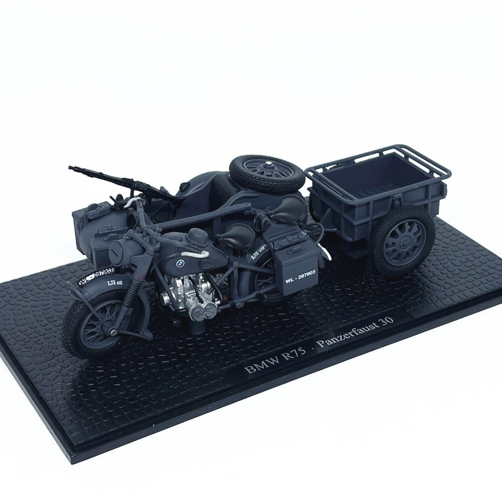 1/24 Scale BMW R75 Motorcycle Panzerfaust 30 WWII Military Vehicle Diecast Model