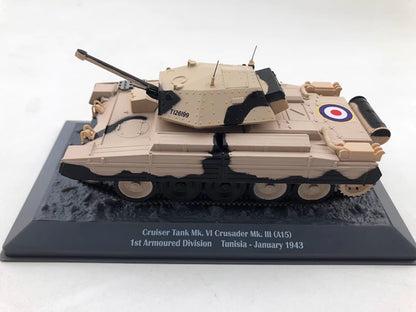 1/43 Scale 1943 Crusader Cruiser Mk VI WWII British Tank Diecast Model