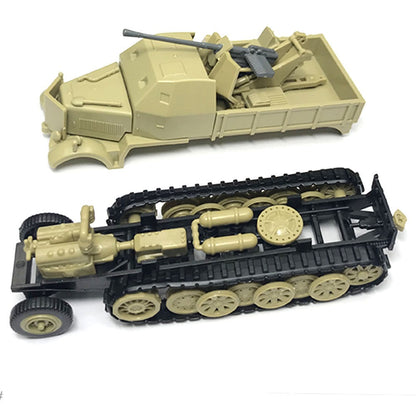 1/72 Scale 3.7 cm Flak 37 WWII German Anti-Aircraft Gun Sd.Kfz. 7/2 Pre-built Plastic Collectible Model
