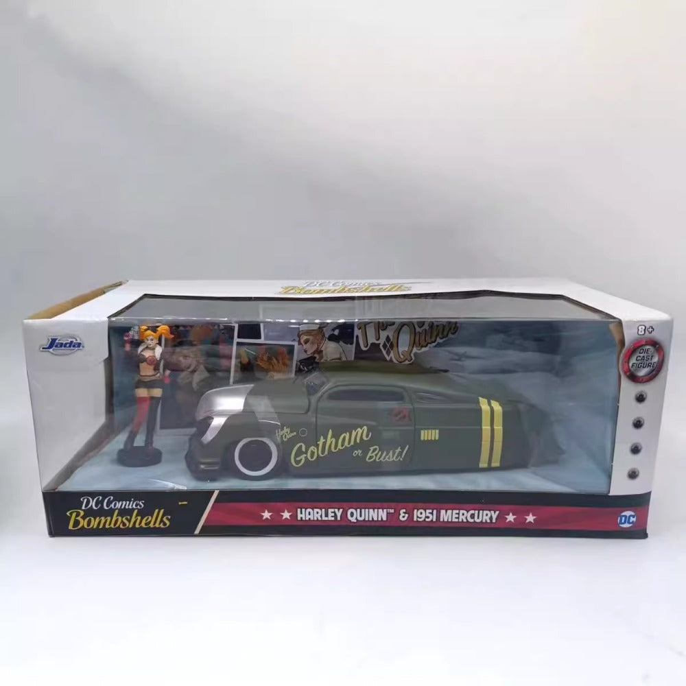 1/24 Scale 1951 Mercury & Harley Quinn Figure Diecast Model Car