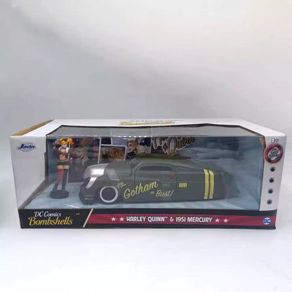 1/24 Scale 1951 Mercury & Harley Quinn Figure Diecast Model Car