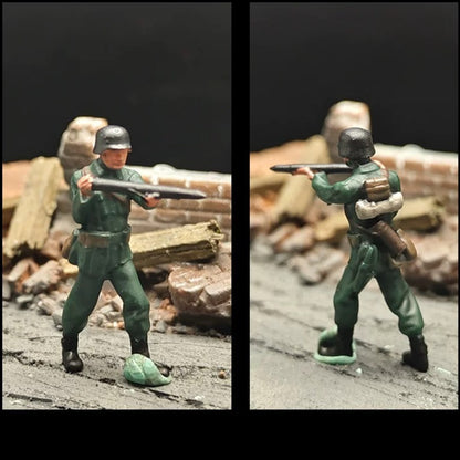 1/72 Scale WWII German Artillery Soldiers Painted Figures for Model Dioramas