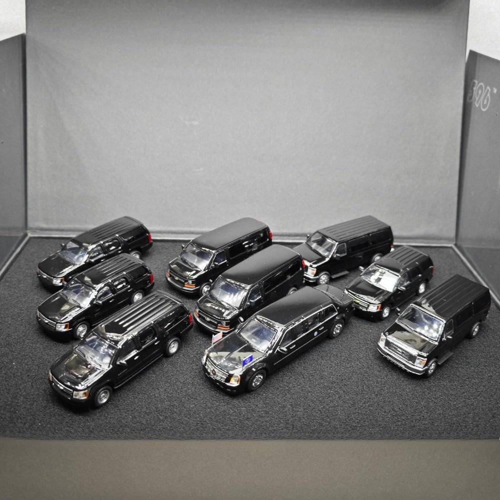 1/64 Scale US Presidential Motorcade 9 Vehicles Set Diecast Model