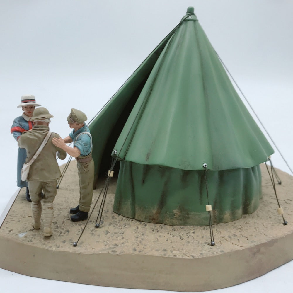 1/32 Scale 1916 Battle of the Somme Red Cross Casualty Tent Miniature Figures Scene Set WWI Diecast Model