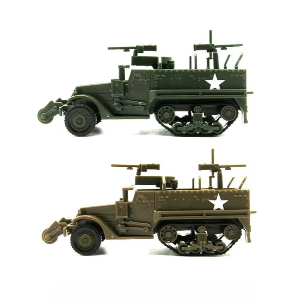 1/72 Scale M3A1 Half-Track US Armored Personnel Carrier Pre-built Plastic Collectible Model