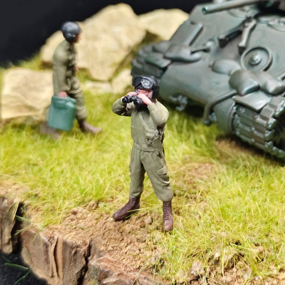 1/72 Scale WWII M4 Sherman Tank Soldiers Painted Figures for Model Dioramas