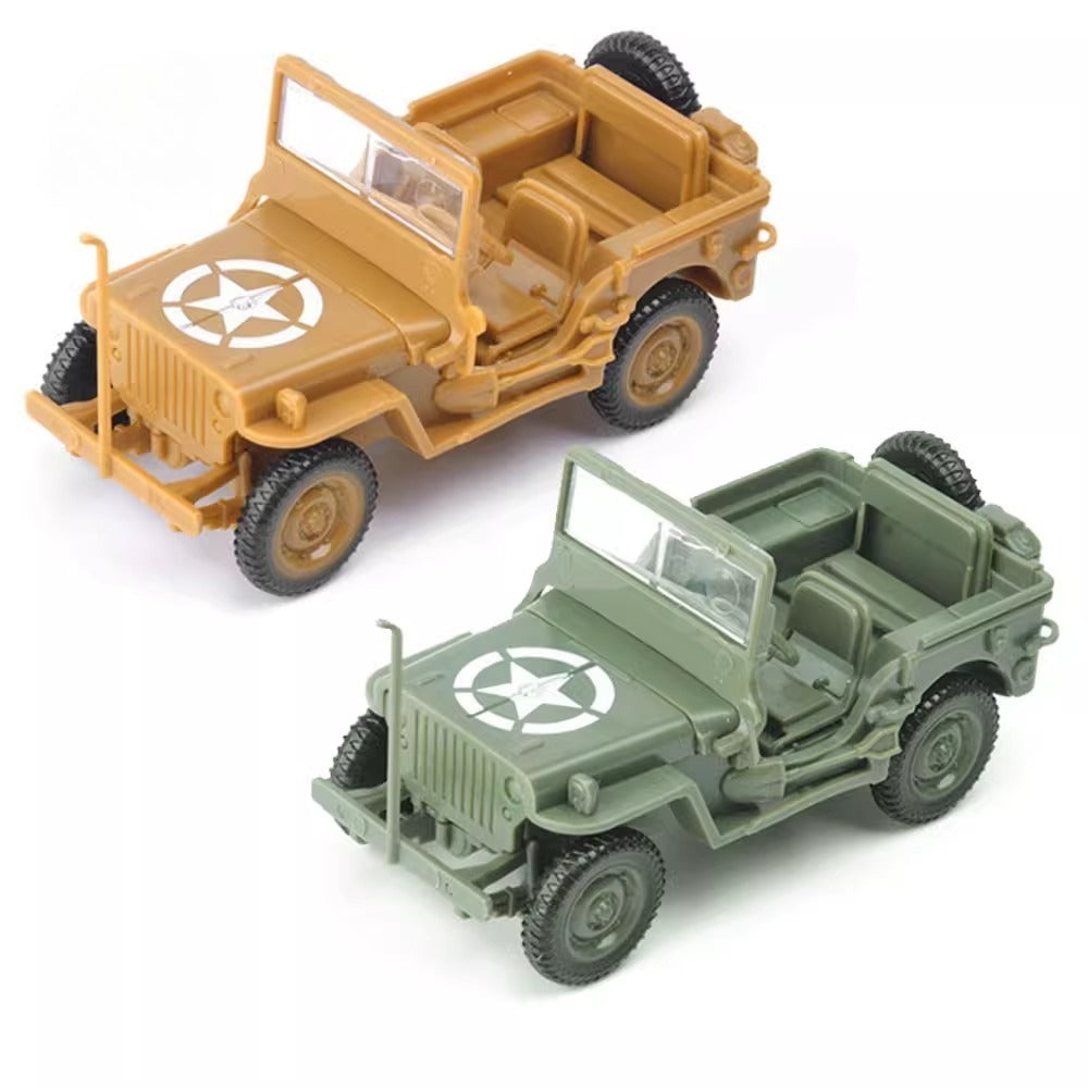 1/48 Scale Willys MB Jeep US Military Utility Vehicle Pre-built Plastic Collectible Model