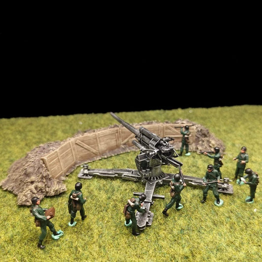 1/72 Scale WWII German Artillery Soldiers Painted Figures for Model Dioramas