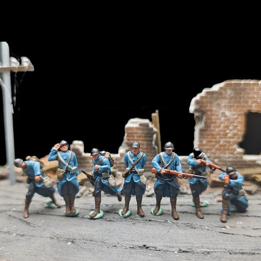 1/72 Scale French Soldiers Painted Figures for Model Dioramas