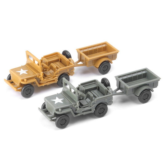 1/72 Scale Willys MB Jeep US Military Utility Vehicle Pre-built Plastic Collectible Model