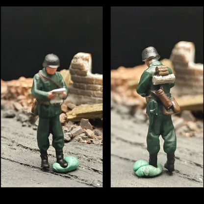 1/72 Scale WWII German Artillery Soldiers Painted Figures for Model Dioramas