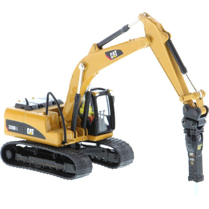 1/87 Scale Caterpillar 320D L Hydraulic Excavator with Multiple Work Tools Diecast Model DM85652