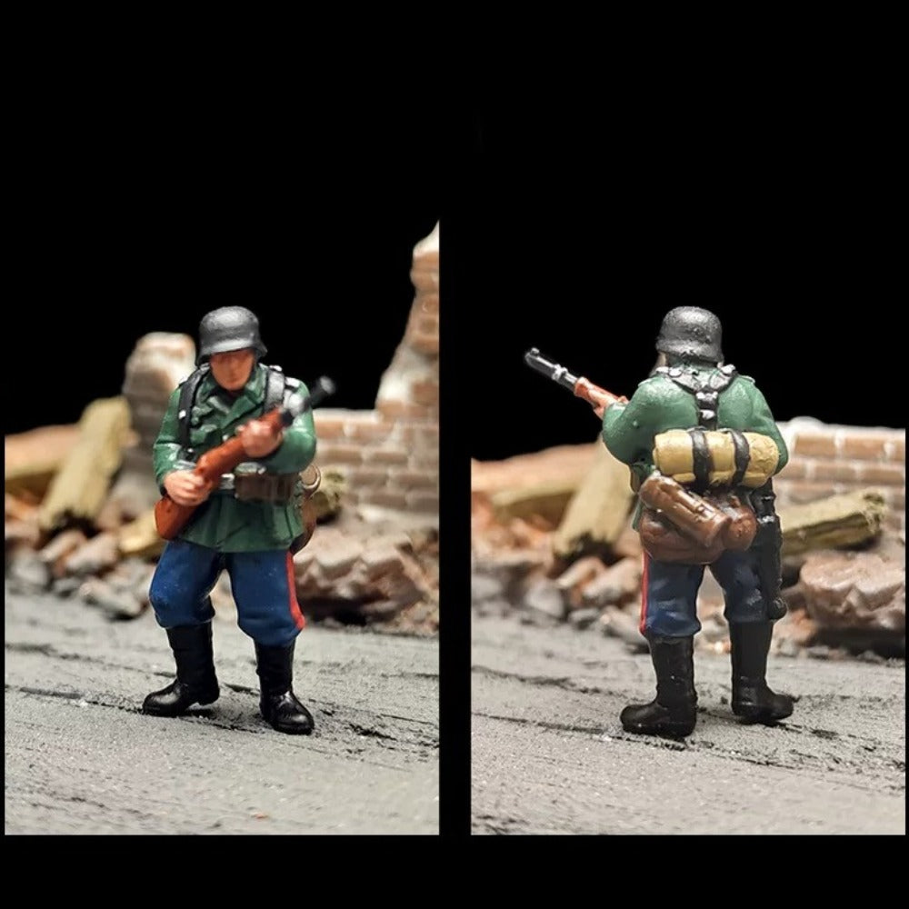 1/72 Scale WWII German Soldiers Painted Figures Set for Model Dioramas