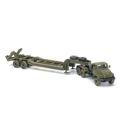 1/72 Scale Russian KrAZ-260B Military Tractor with ChMZAP-5247G Semitrailer Tank Transporter Pre-built Plastic Collectible Model