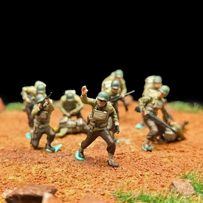 1/72 Scale WWII Landing Operation Soldiers Painted Figures for Model Dioramas