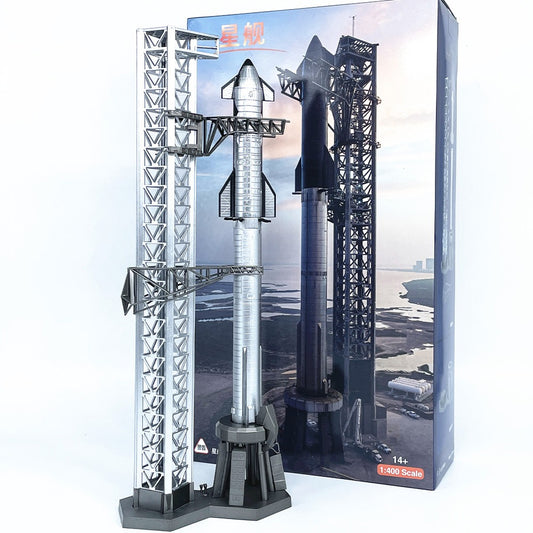 1/400 Scale SpaceX Starship Two-Stage Reusable Super Heavy-Lift Launch Vehicle SHLLV Diecast Model Rocket