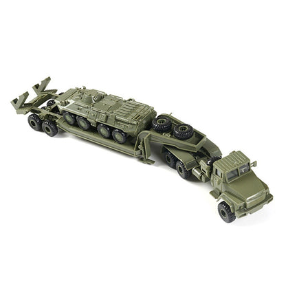 1/72 Scale Russian KrAZ-260B Military Tractor with ChMZAP-5247G Semitrailer Tank Transporter Pre-built Plastic Collectible Model