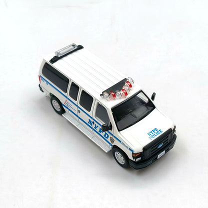 1/64 Scale Ford E-Series Econoline E-350 Van NYPD Diecast Model Car