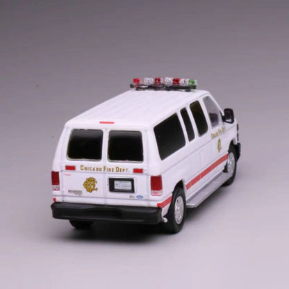1/64 Scale Ford E-Series Chicago Fire Department Van Diecast Model Car