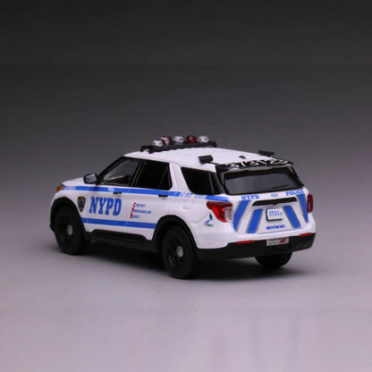 1/64 Scale 2020 Ford Explorer SUV NYPD Police Car Diecast Model