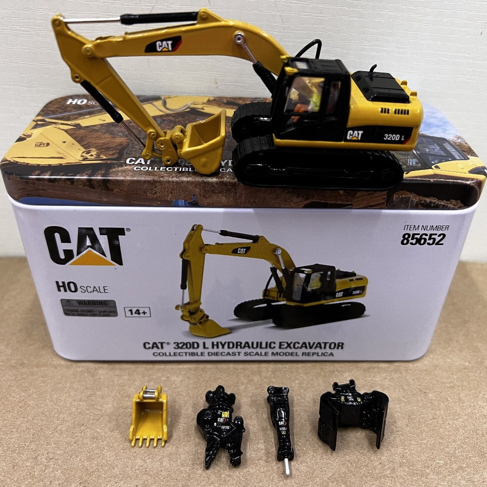1/87 Scale Caterpillar 320D L Hydraulic Excavator with Multiple Work Tools Diecast Model DM85652