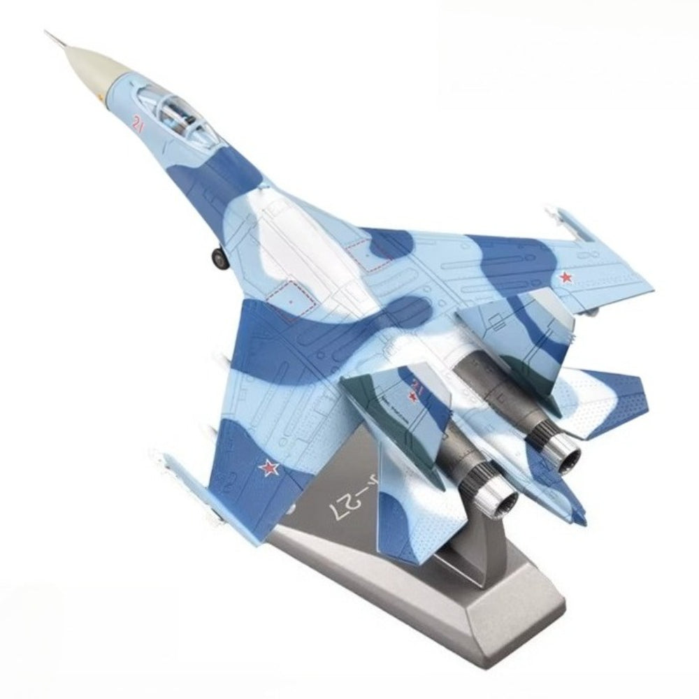 1/100 Scale Sukhoi Su-27 Flanker Soviet Fighter Aircraft Diecast Model