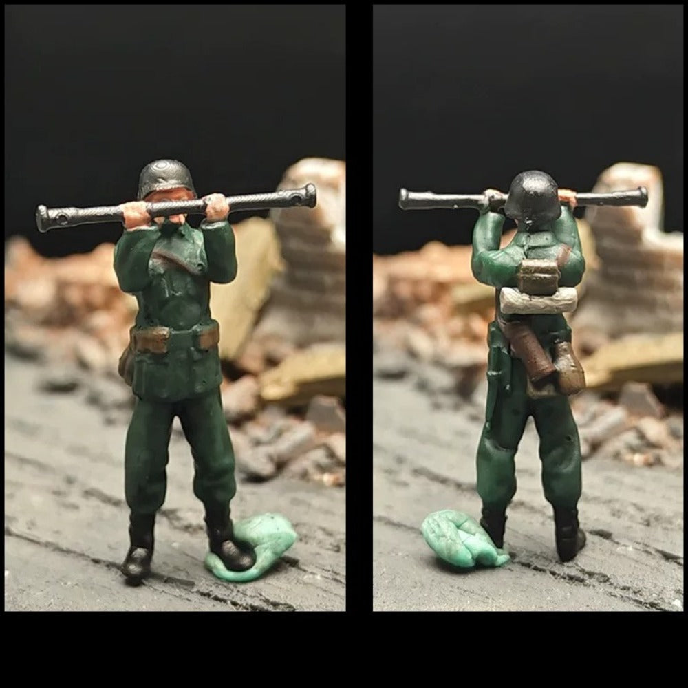 1/72 Scale WWII German Artillery Soldiers Painted Figures for Model Dioramas