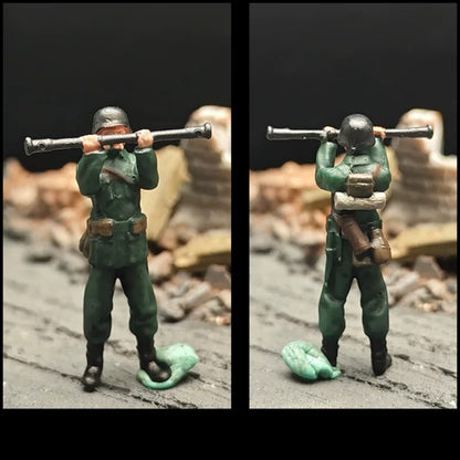 1/72 Scale WWII German Artillery Soldiers Painted Figures for Model Dioramas