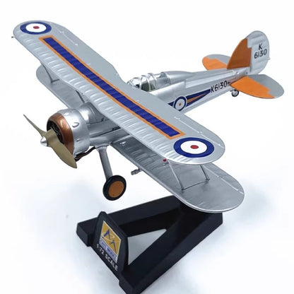 Gloster Gladiator Mk I biplane fighter pre-built 1/72 scale plastic collectible WWII RAF aircraft model
