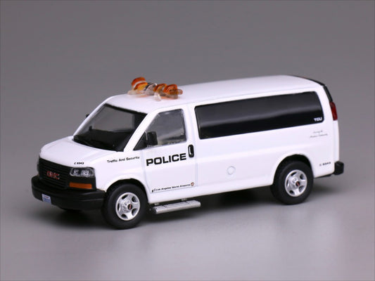 1/64 Scale GMC Savana LA Airport Police Van Diecast Model Car