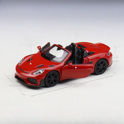 1/36 Scale Porsche 718 Spyder RS Convertible Sports Car Diecast Model Pull Back Toy