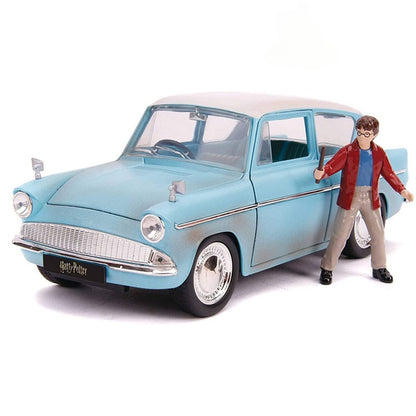 1/24 Scale Flying Ford Anglia Diecast Model Car & Harry Potter Figure