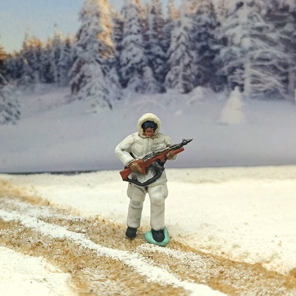 1/72 Scale Snow Soldiers Painted Figures for Model Dioramas