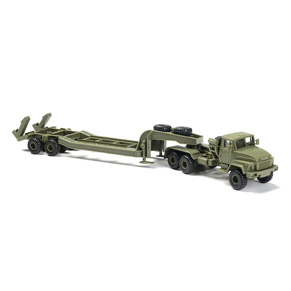 1/72 Scale Russian KrAZ-260B Military Tractor with ChMZAP-5247G Semitrailer Tank Transporter Pre-built Plastic Collectible Model