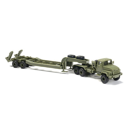 1/72 Scale Russian KrAZ-260B Military Tractor with ChMZAP-5247G Semitrailer Tank Transporter Pre-built Plastic Collectible Model