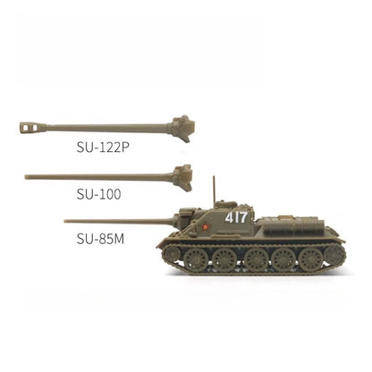 1/72 Scale SU-85M/SU-100/SU-122P WWII Soviet Tank Destroyer Pre-built Plastic Collectible Model