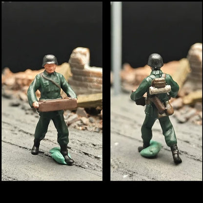 1/72 Scale WWII German Artillery Soldiers Painted Figures for Model Dioramas
