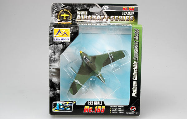 prebuilt 1/72 scale Me 163 fighter airplane model 36344