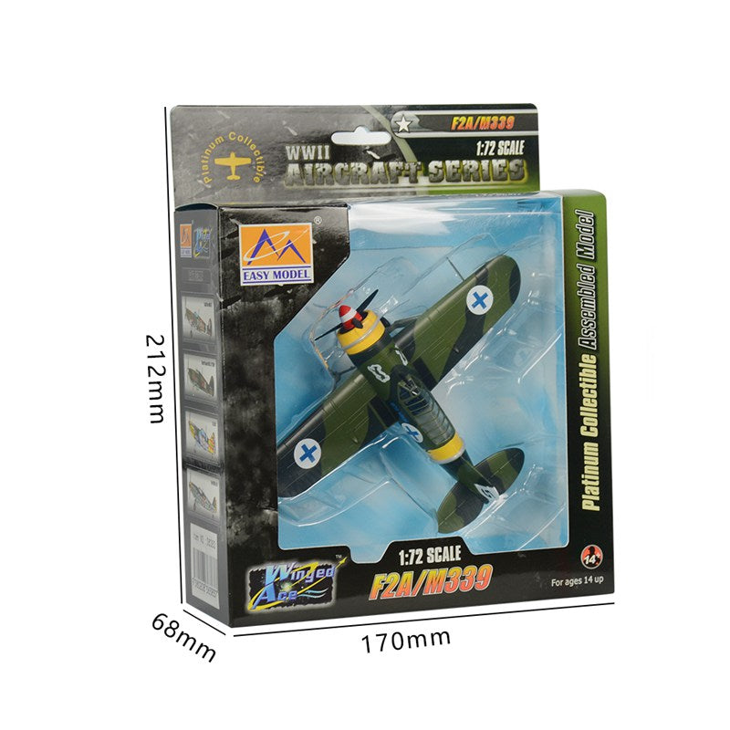 prebuilt 1/72 scale Finland F2A Buffalo aircraft model 36383