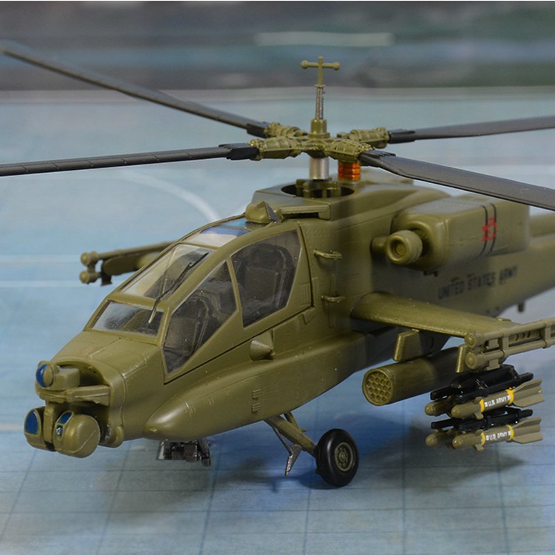 1/72 scale prebuilt AH-64 Apache model helicopter