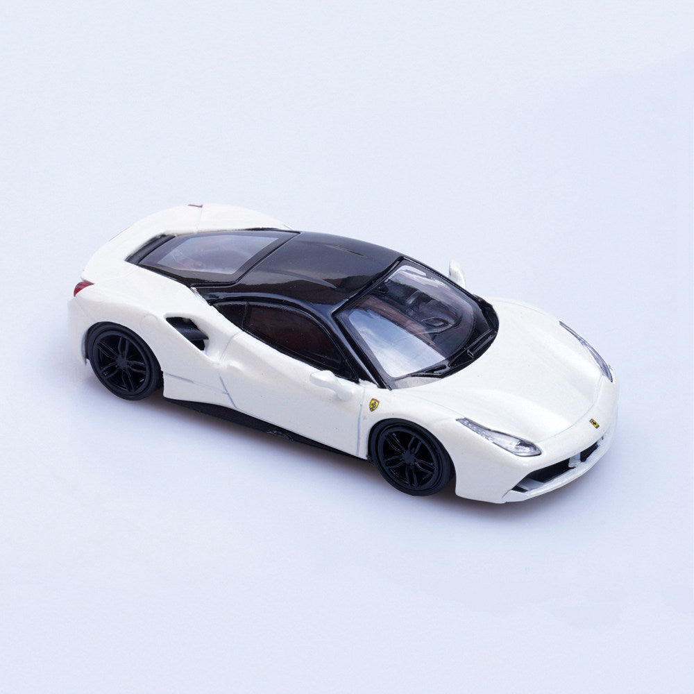 Ferrari 488 GTB (White) 1/64 Scale Diecast Metal Sports Car Collectible Model