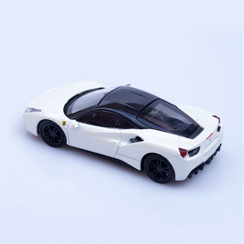 Ferrari 488 GTB (White) 1/64 Scale Diecast Metal Sports Car Collectible Model