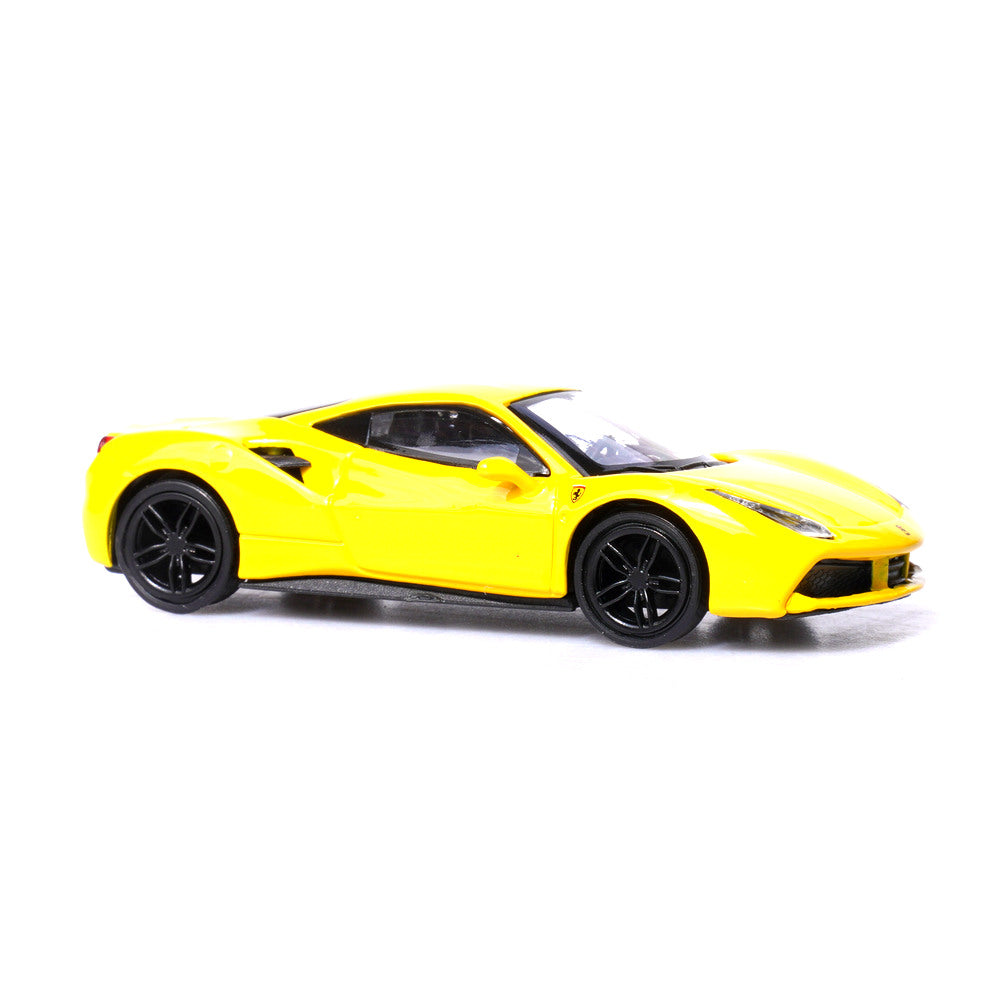 Ferrari 488 GTB (Yellow) 1/64 Scale Diecast Metal Sports Car Collectible Model