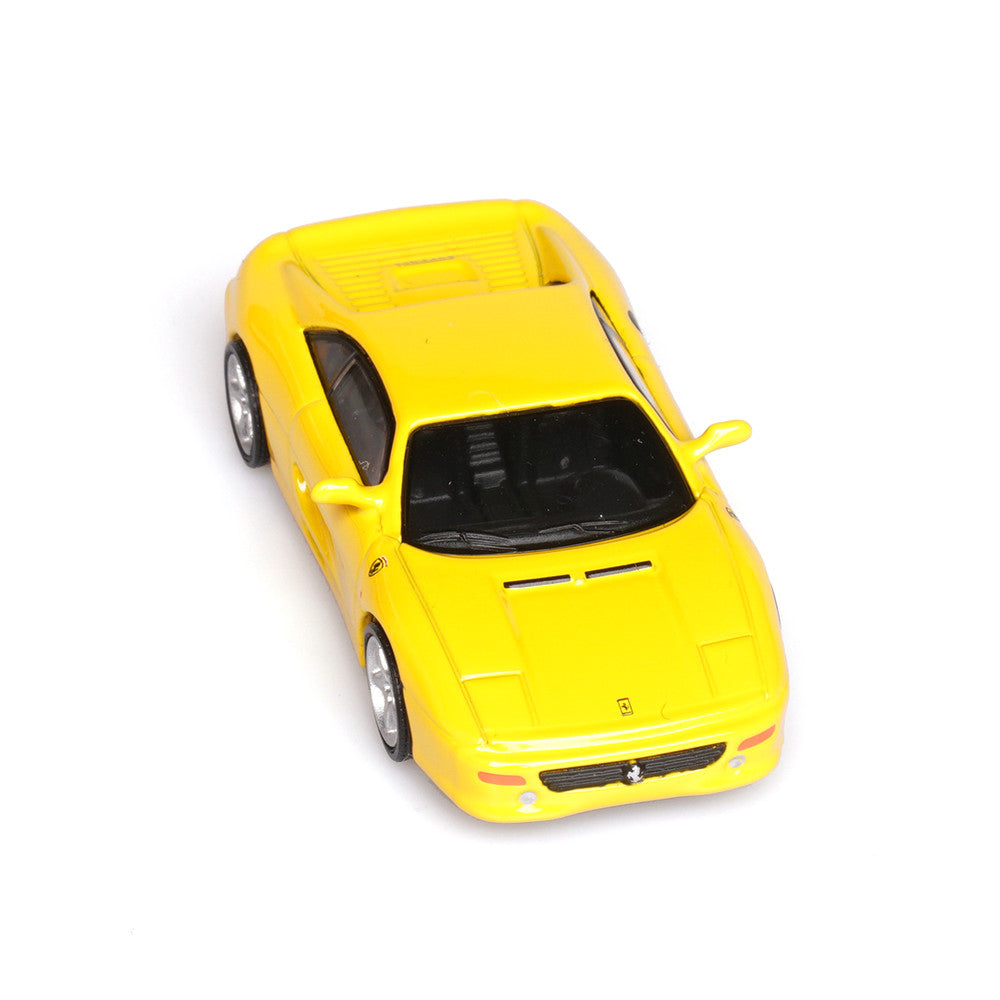 Ferrari F355 Berlinetta (Yellow) 1/64 Scale Diecast Metal Sports Car Collectible Model