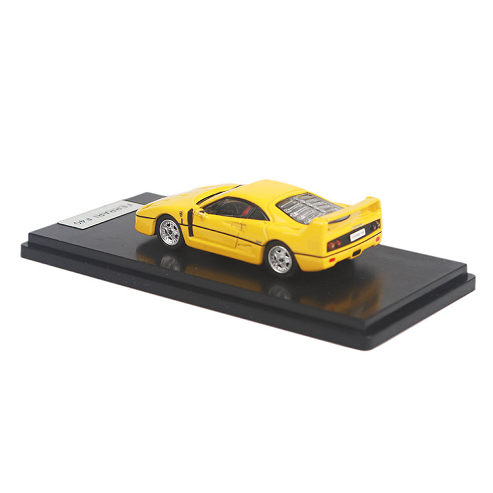 Ferrari F40 (Yellow) 1/64 Scale Diecast Metal Vintage Sports Car Collectible Model