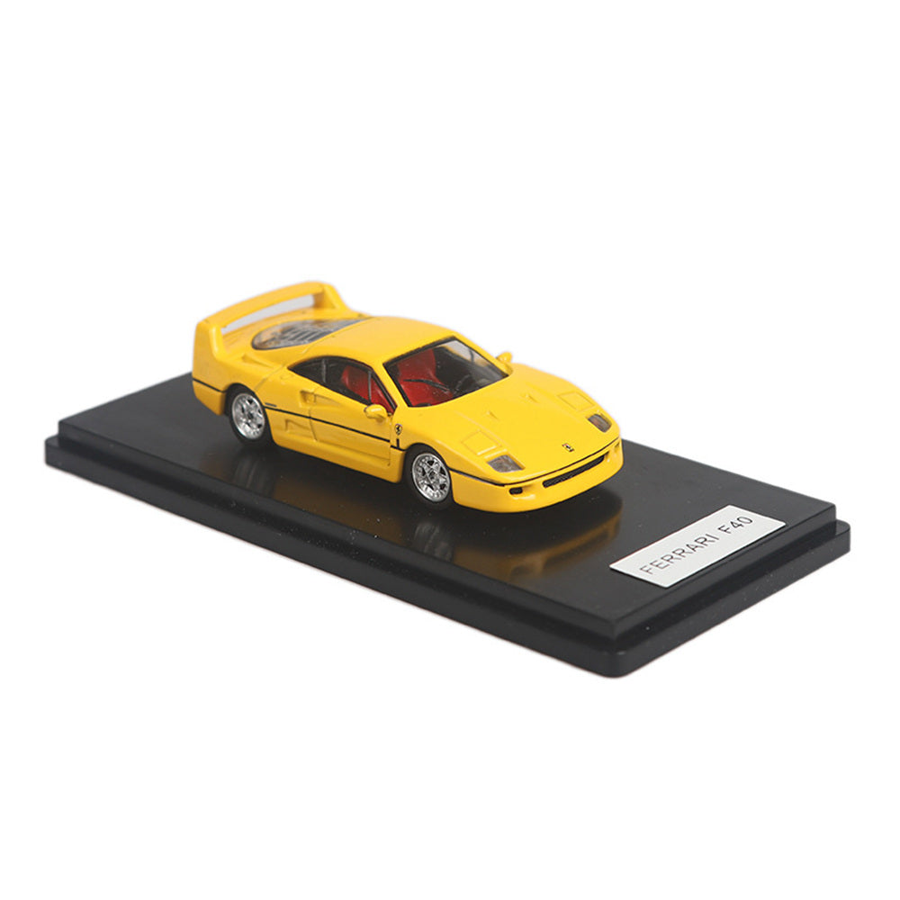 Ferrari F40 (Yellow) 1/64 Scale Diecast Metal Vintage Sports Car Collectible Model
