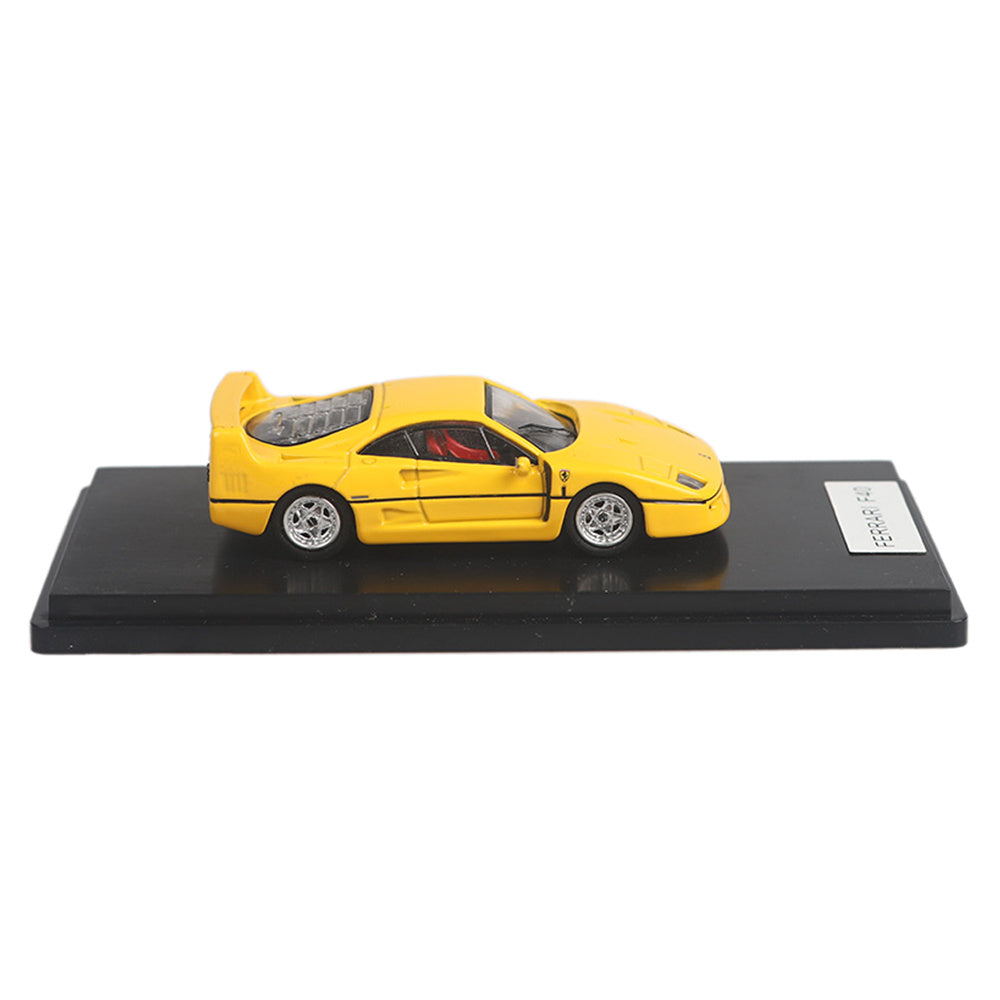 Ferrari F40 (Yellow) 1/64 Scale Diecast Metal Vintage Sports Car Collectible Model